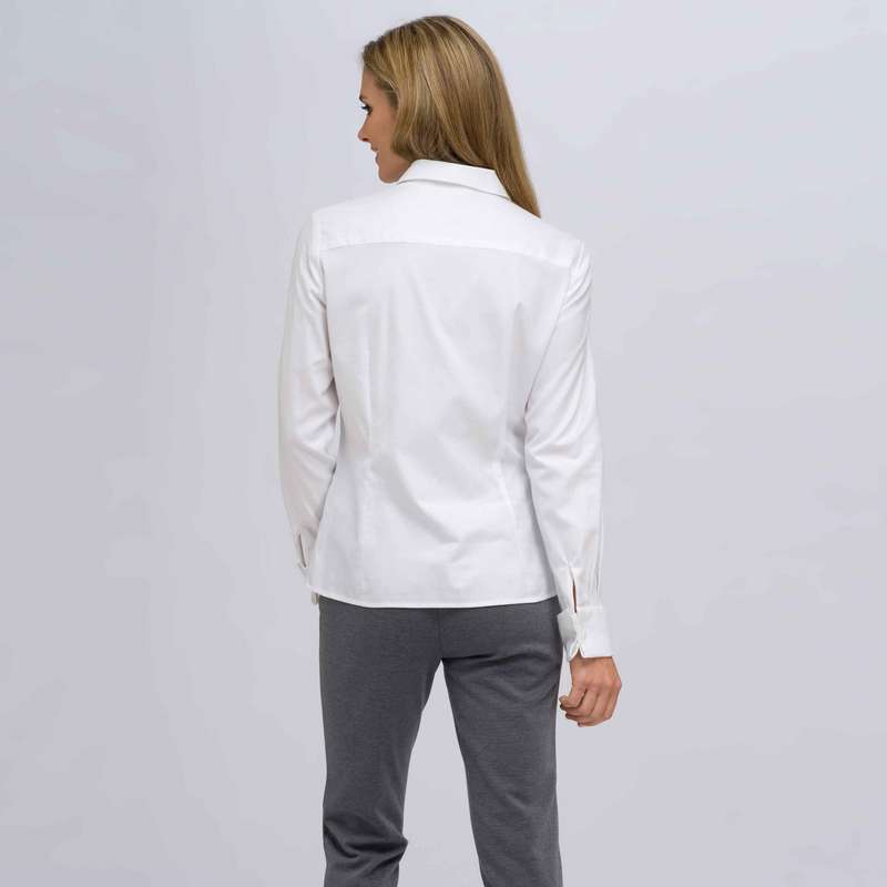Long Sleeve Shirt With Twist Detail, White, large image number 1